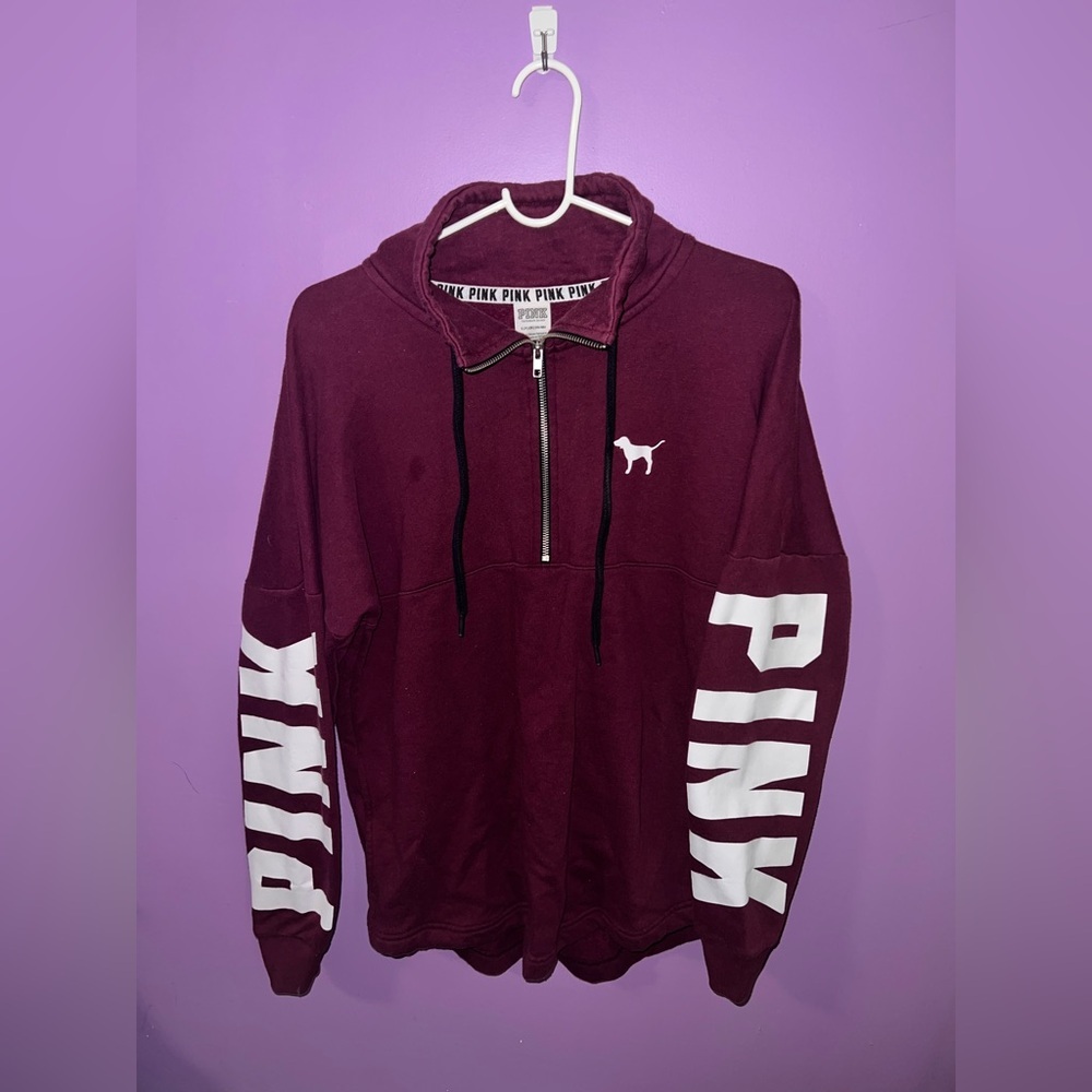 Maroon Victoria’s Secret PINK Quarter Zip Size S